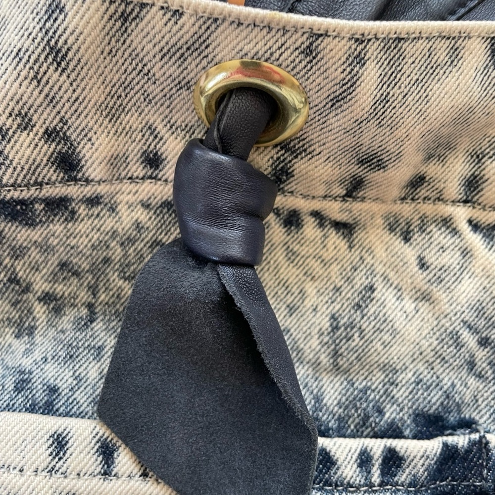 Clare V. Denim Marine Tote and Brass Removable Strap Bundle - Picture 10 of 15